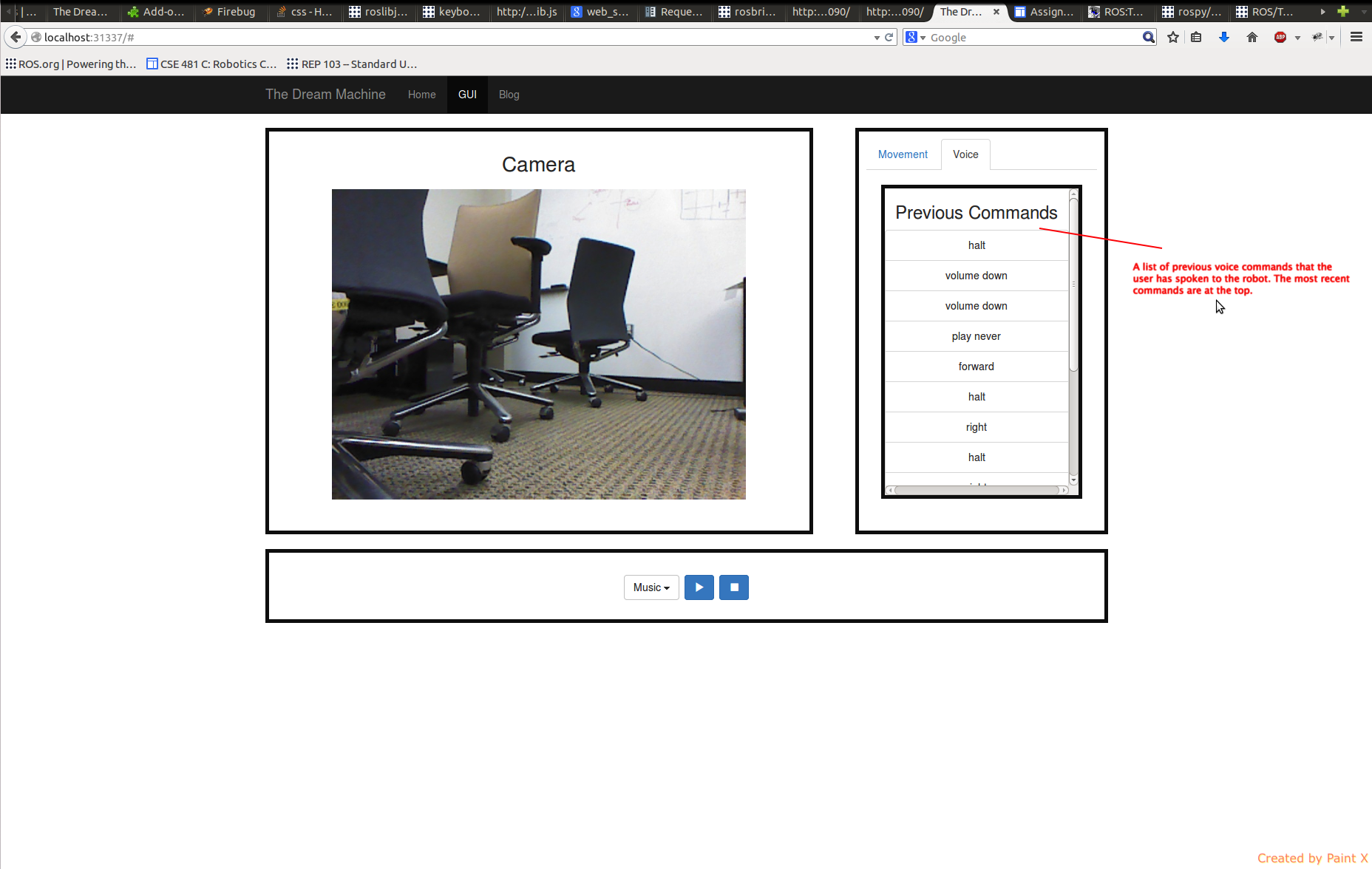 The Dream Machine Web GUI